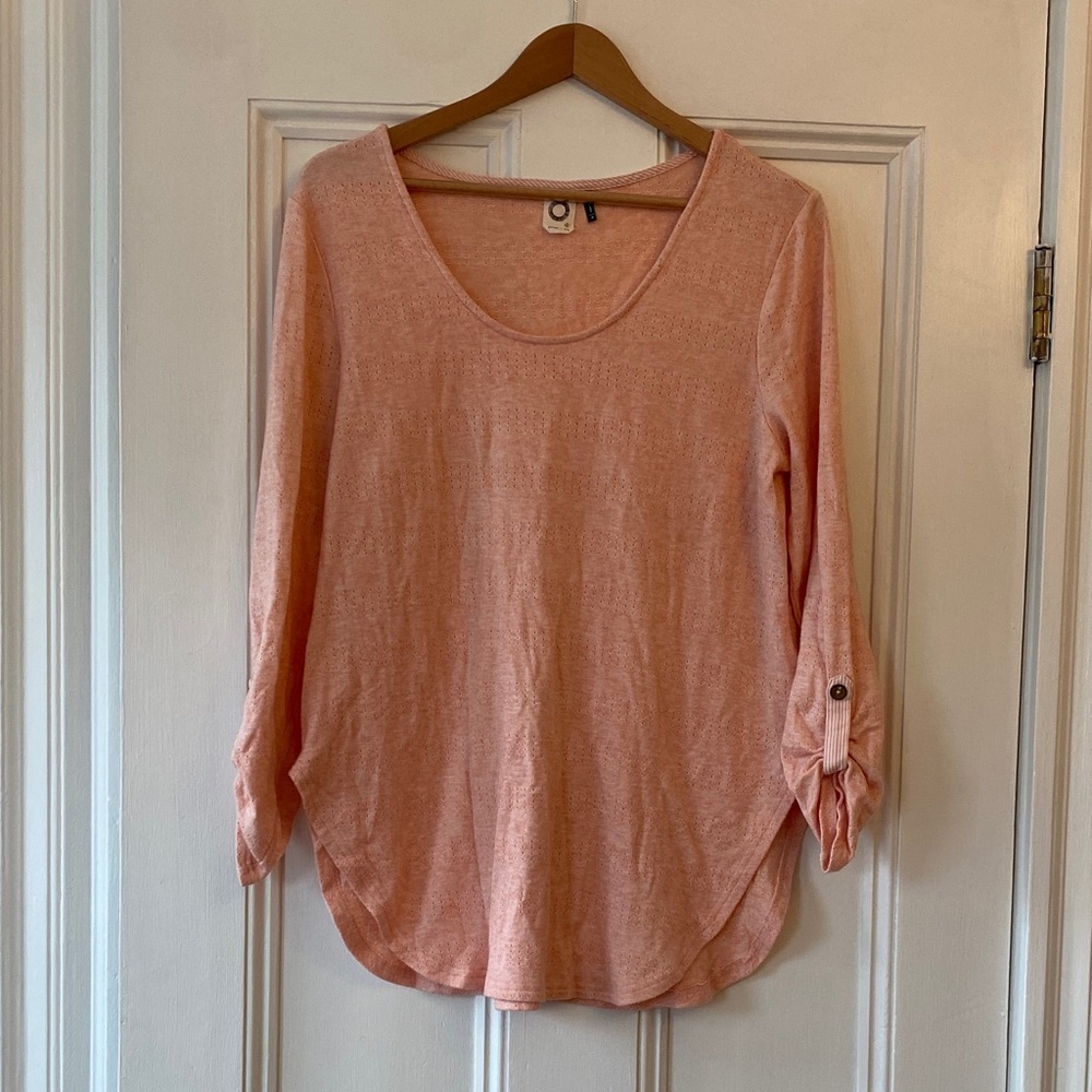 Women's Peach Top 3/4 Sleeves Long Tunic